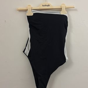 Costume Intero Bisbigli a Fascia Bianco e Nero