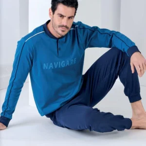 PIGIAMA NAVIGARE IN CALDO COTONE