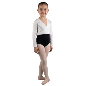 G200 Alice: Golfino da Danza in Cotone Incrociato con Passanti