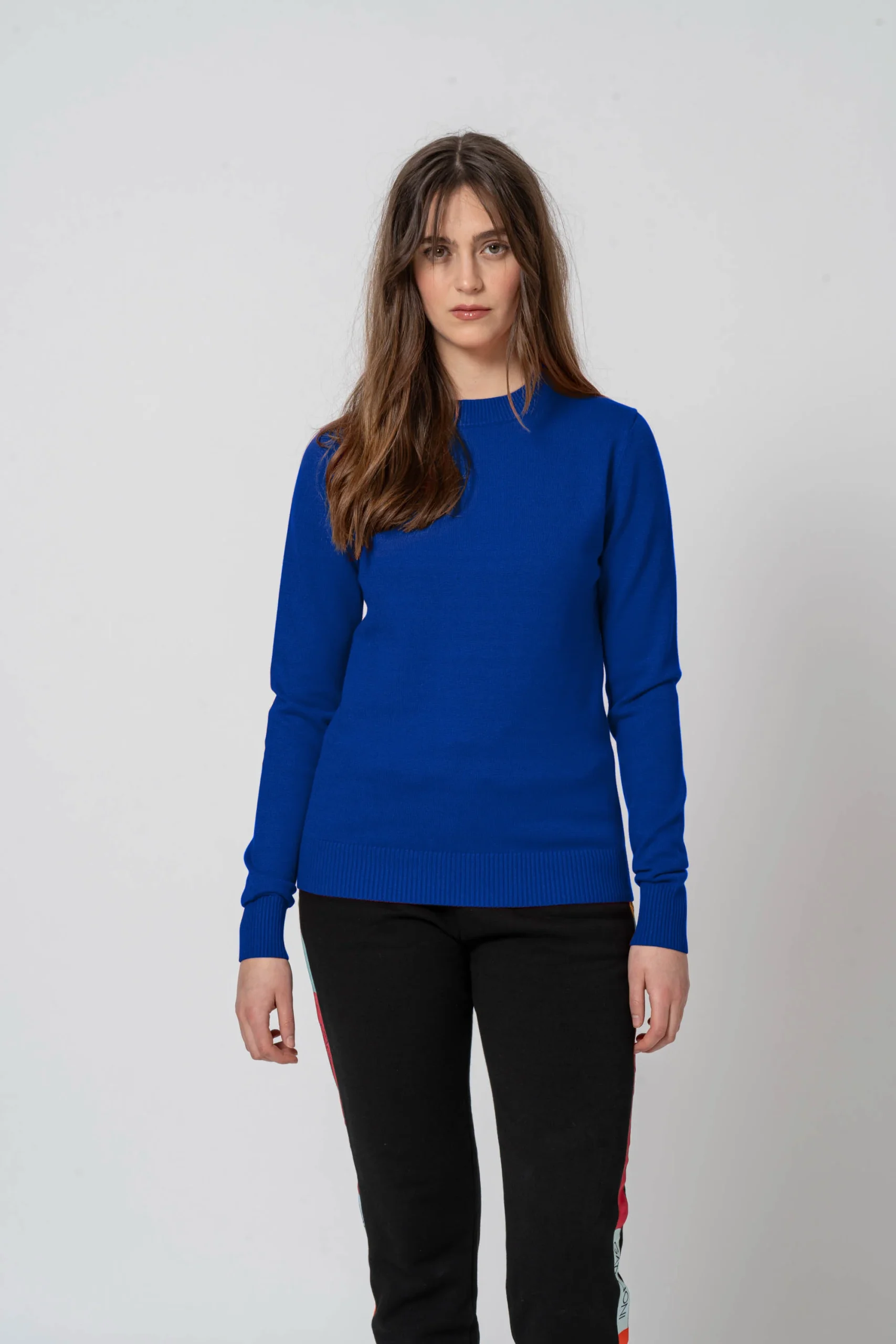 Maglia girocollo basic blu - immagine 5