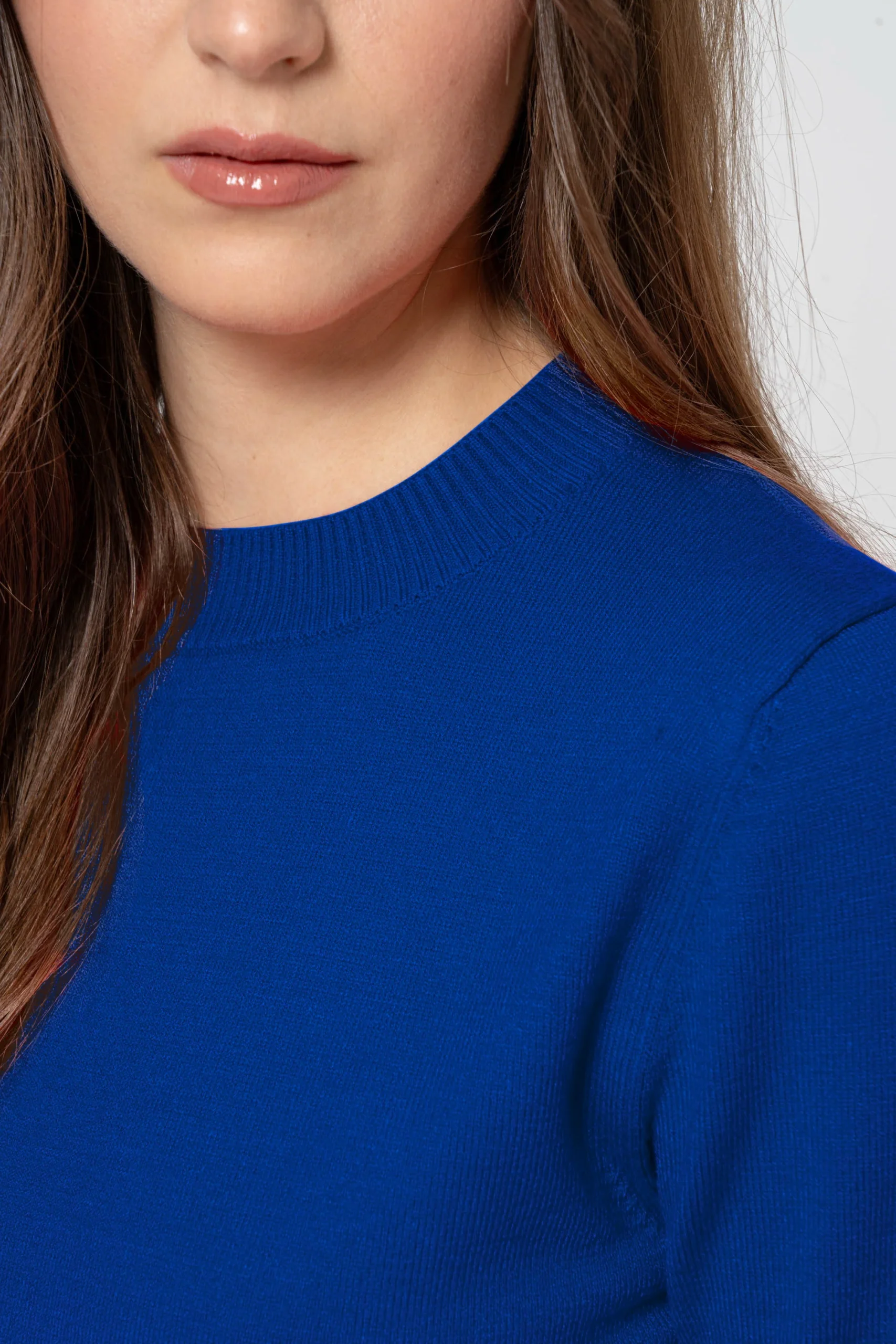 Maglia girocollo basic blu - immagine 3