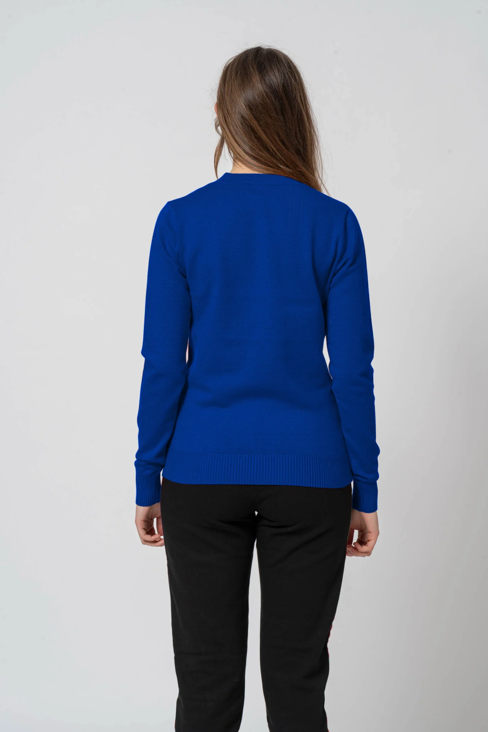 Maglia girocollo basic blu - immagine 6