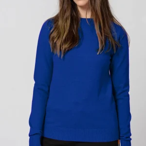 Maglia girocollo basic blu