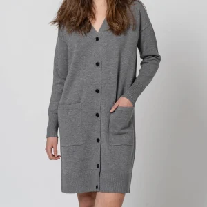 Cardigan scollo a v basic grigio