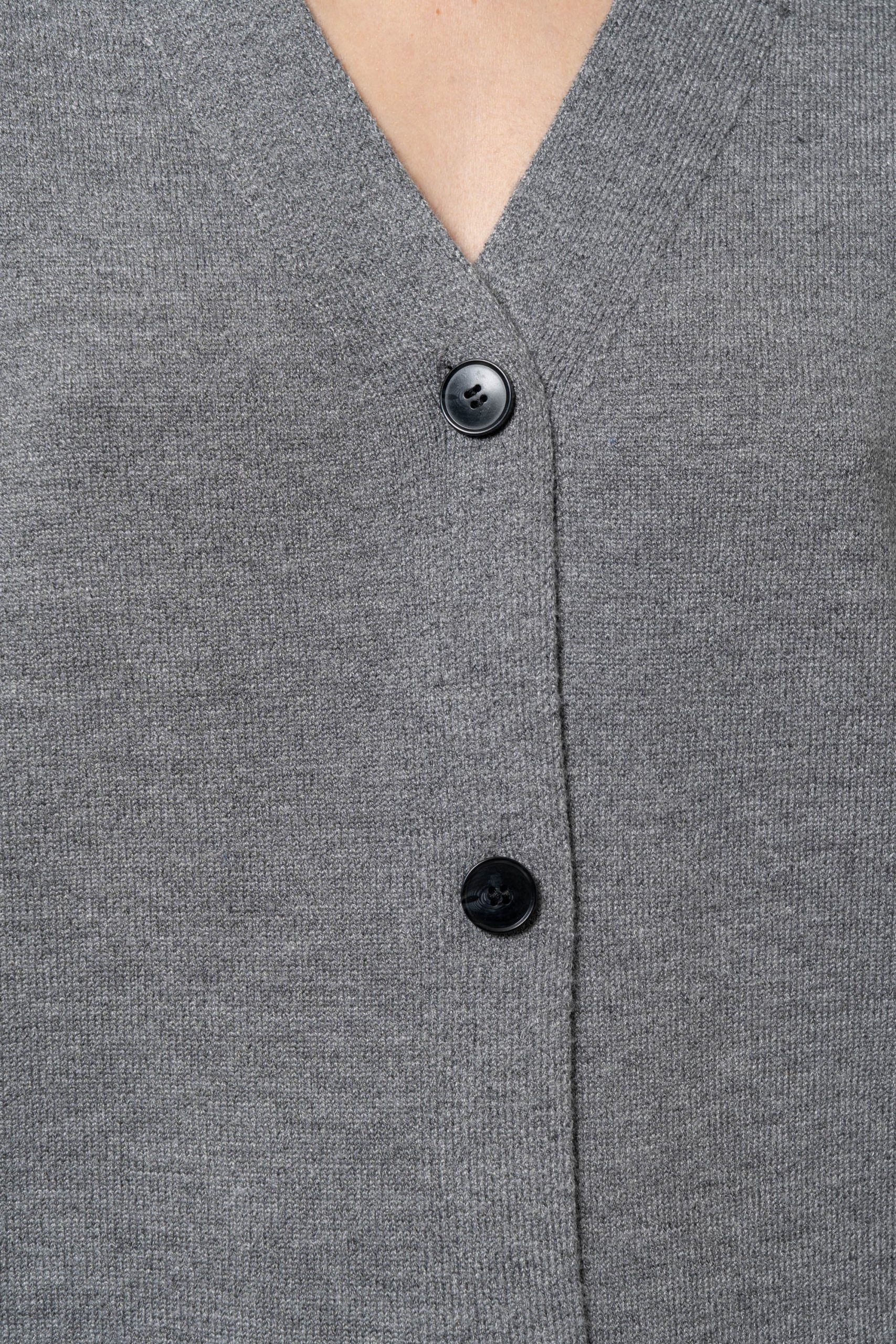 Cardigan scollo a v basic grigio - immagine 6