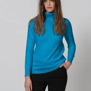 Maglia Basic collo alto azzurra