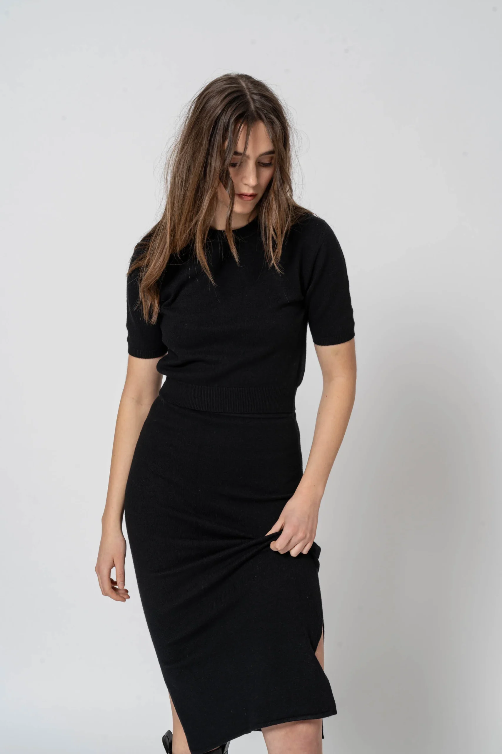 Crop Top manica corta nero - immagine 5