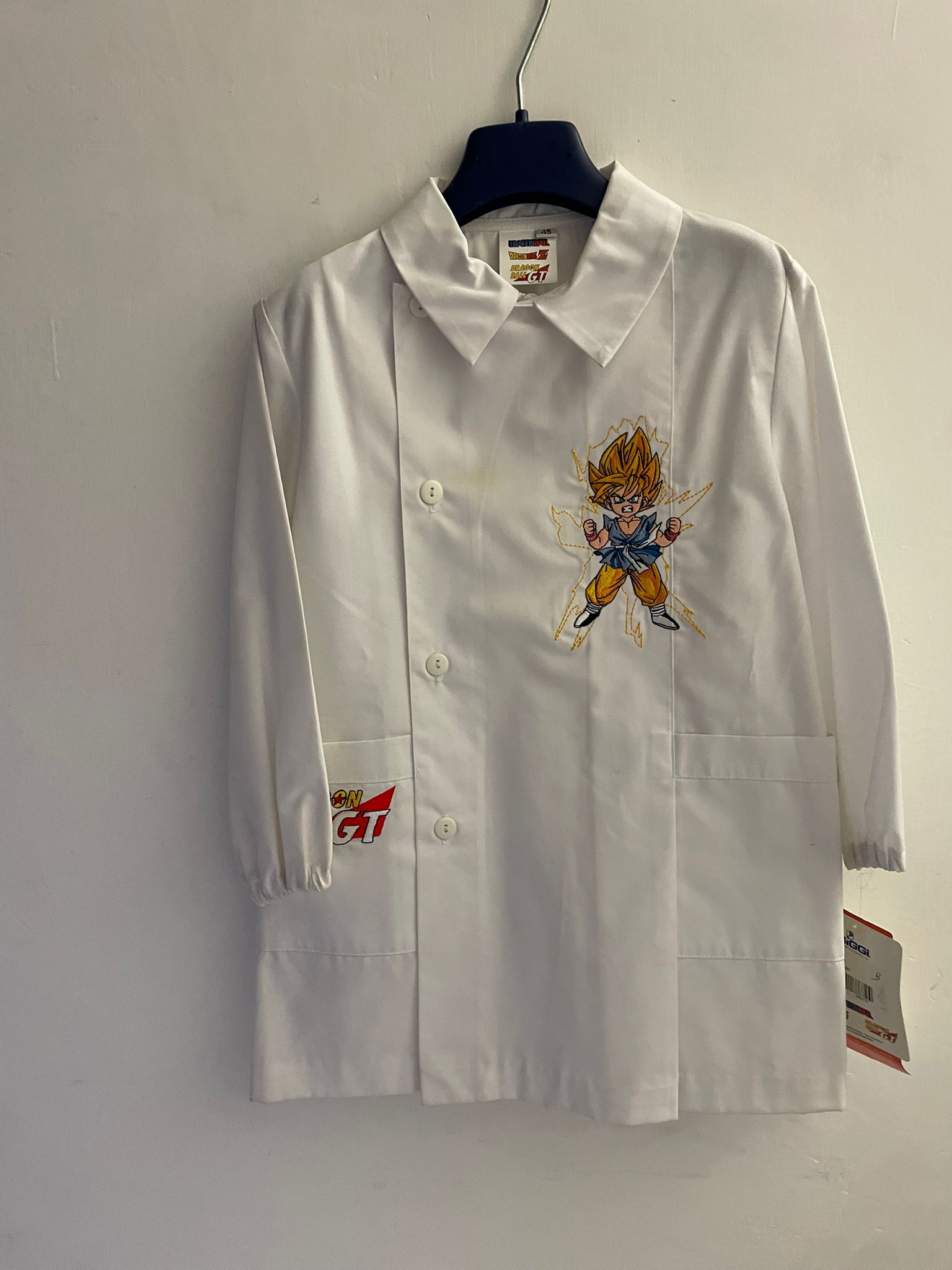 Grembiule Asilo Bianco con Ricamo Dragon Ball – Taglia 2A