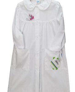 Grembiule Asilo Bianco con Ricamo Gattino – Taglie 2A e 3A