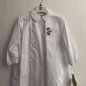 Grembiule Asilo Bianco con Ricamo Portiere – Taglie dalla 2A alla 5A