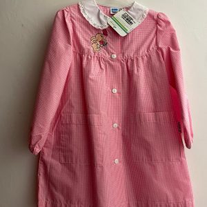 Grembiule Asilo Quadretti Rosa con Ricamo Coniglio – Taglia 4A