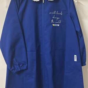 Grembiule scuola elementare blu con frase ricamata