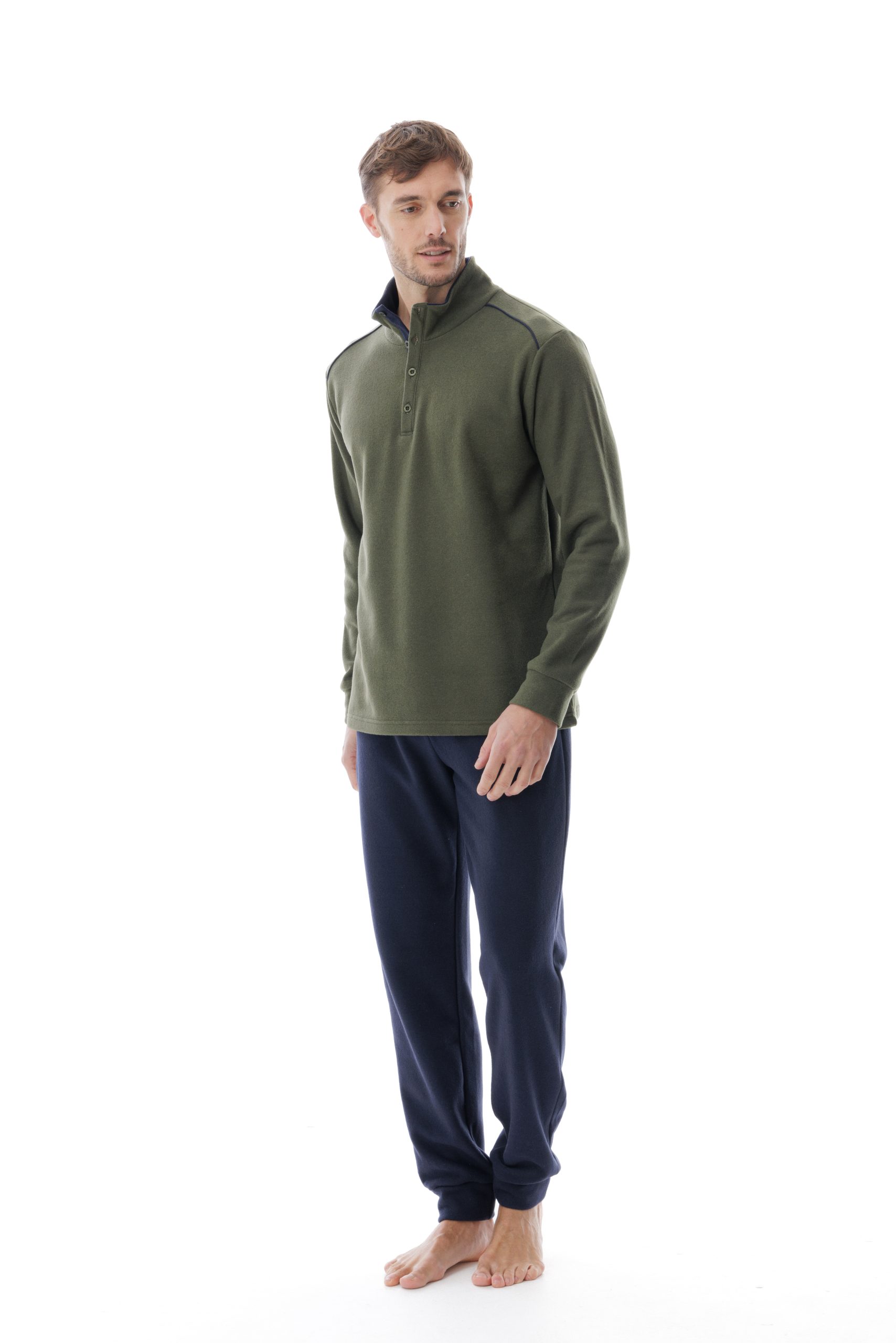 Pigiama da Uomo in Punto Milano con Collo Alto Jamas - immagine 2