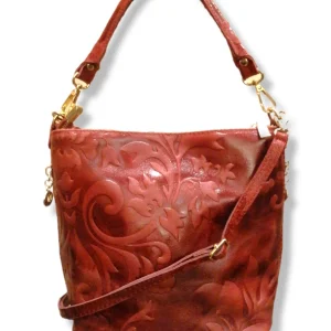 Secchiello in Vera Pelle Stampa Fiori