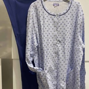 Pigiama lungo donna tutto aperto avanti