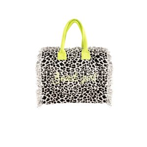 Set Beach Girl New Leopard Borsa Media - Telo Mare - Borsetta Handbag