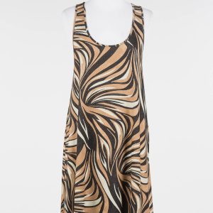 Maxi Canotta Twinset Donna Fantasia Zebra Fuxia