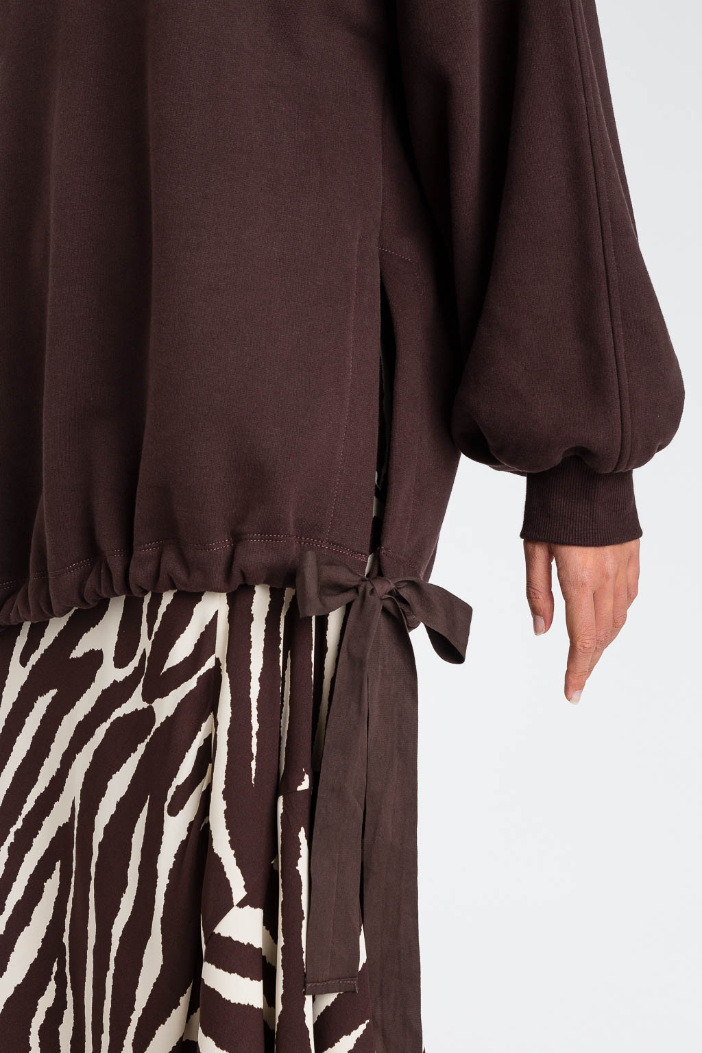 Maxi Felpa Donna Twinset Cioccolato - immagine 5