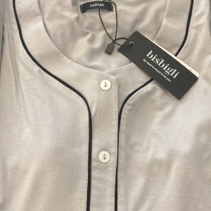 Pigiama Donna Bisbigli in Viscosa Mezza Manica con Pantalone Lungo Grigio