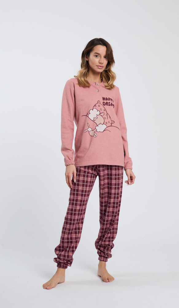 Pigiama Donna Serafino con Polsino Fantasia Happy People - immagine 3