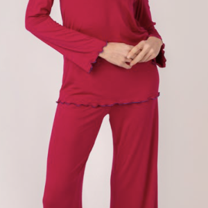 Pigiama Donna in Viscosa con Dettaglio Smerlo 