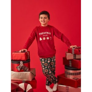 Pigiama bimbo/a Promise natalizio in coral