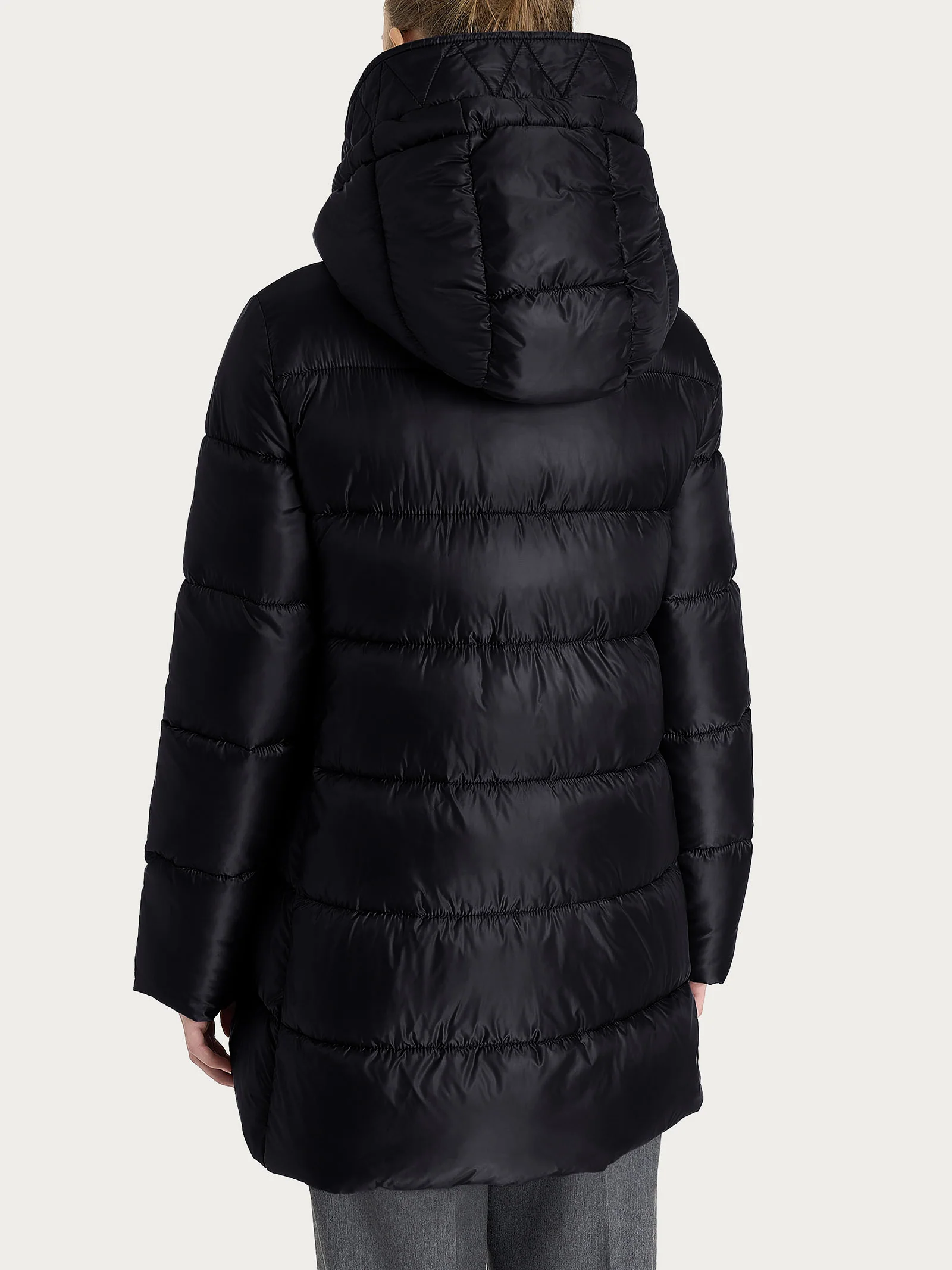 Piumino lungo con cappuccio da donna Ragno in Vegan Down - immagine 3