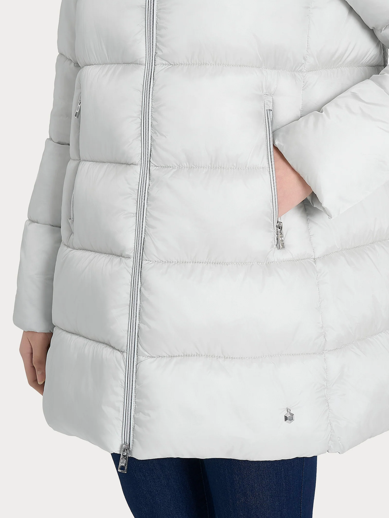 Piumino lungo con cappuccio da donna Ragno in Vegan Down - immagine 5