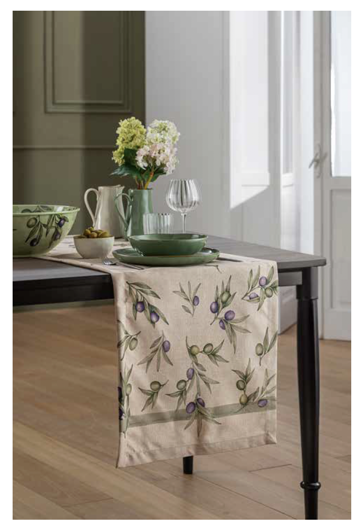 Runner antimacchia effetto lino Olyvia Rose e Tulipani - immagine 2