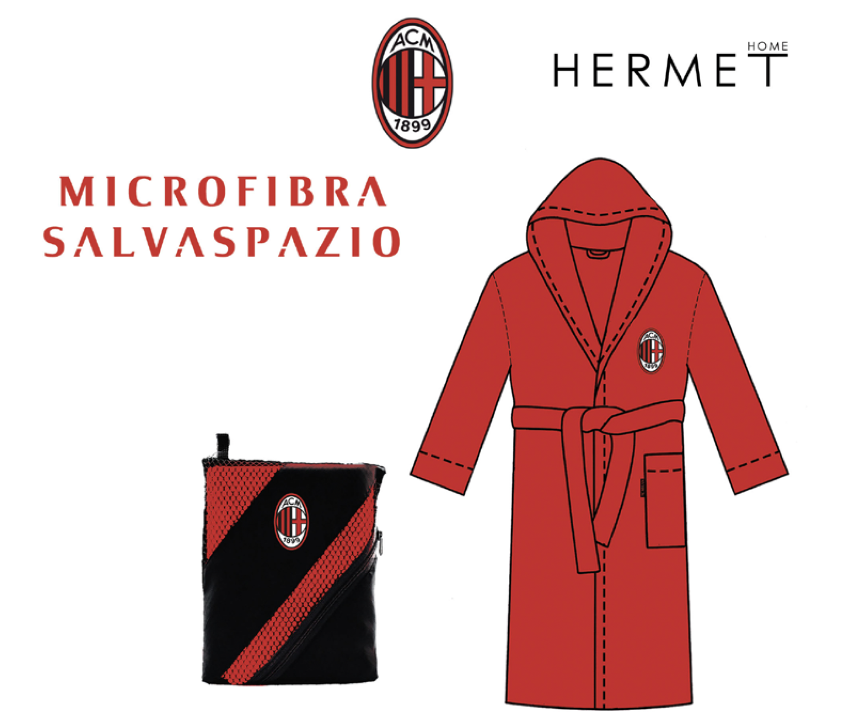 Accappatoio in microfibra Ufficiale AC Milan - immagine 6
