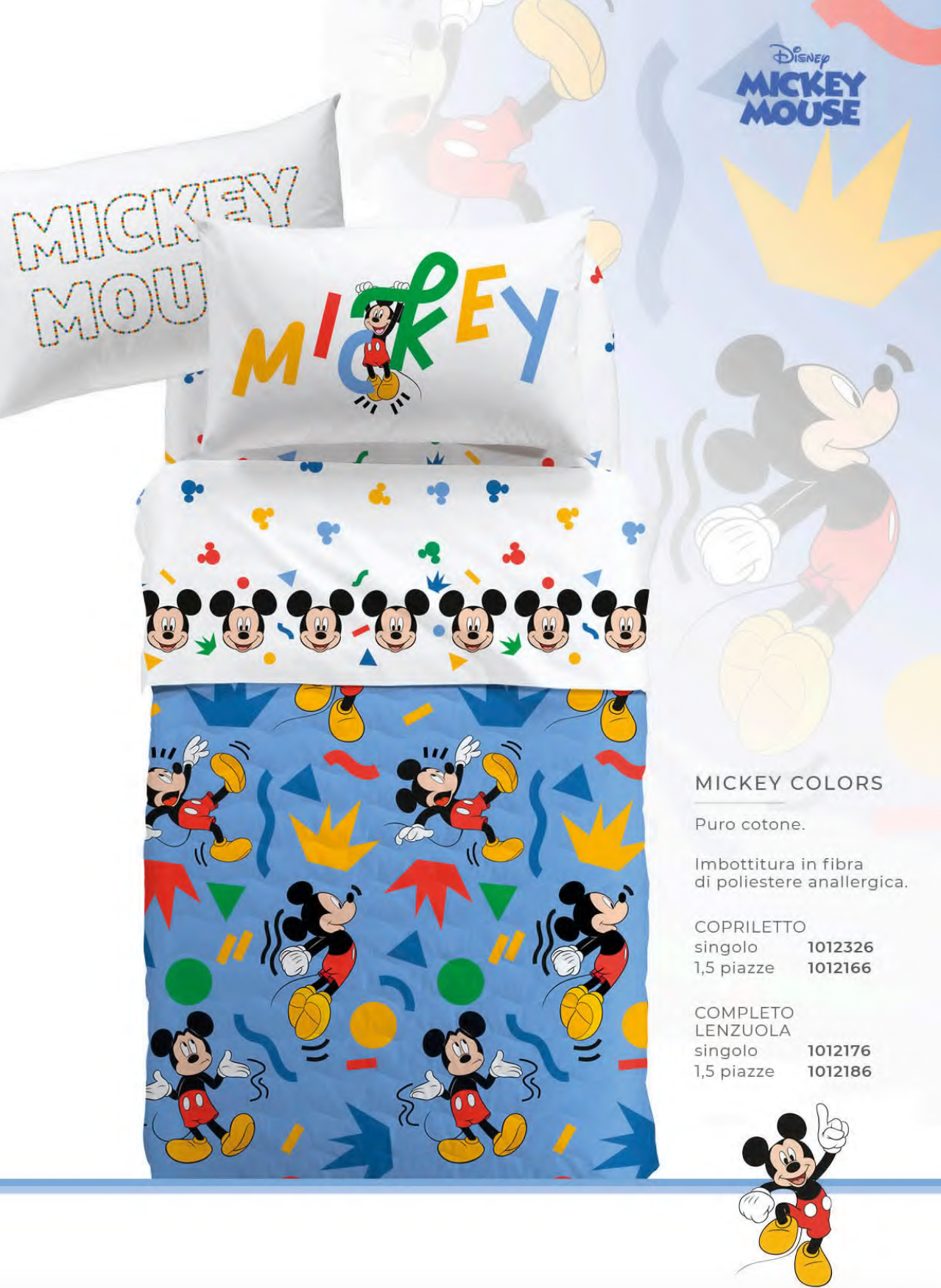 Copriletto Primaverile Mickey Colors in Cotone - immagine 2
