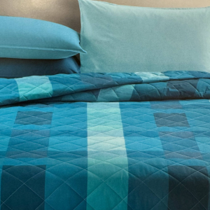Copriletto trapuntato Gabel Liam una piazza 170×265 blu e verde acqua