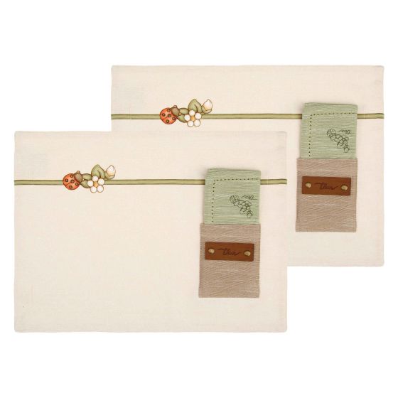 Set 2 Tovagliette con Tasca e Tovagliolo Country Bloom - immagine 3