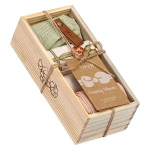 Set 4 Strofinacci Country Bloom con Scatola in Legno