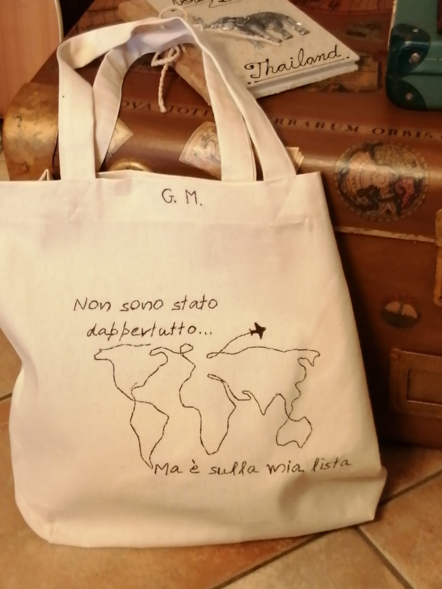 Shopper in cotone personalizzabile – Fatta a mano da Penna e Filo - immagine 2