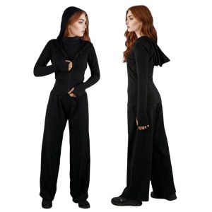 TRX7 Ruby: Tuta Elegance in Cotone Garzato con Cappuccio e Zip