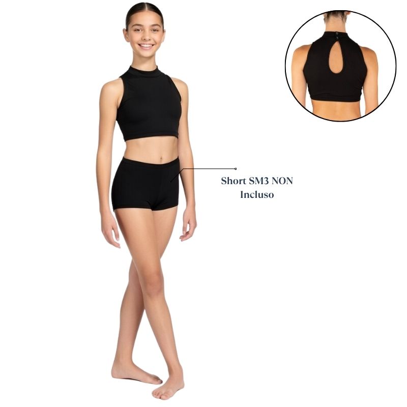 Top Corto con Collo Alto e Apertura Posteriore – TT2 - immagine 2