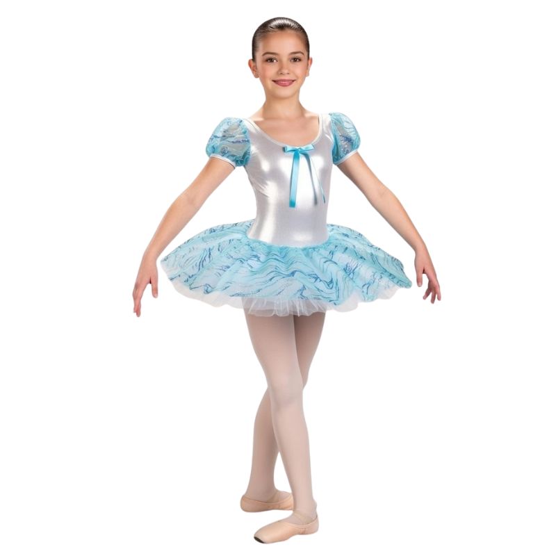 Tutù Argento con Maniche in Tulle Decorato – TU6F - immagine 2