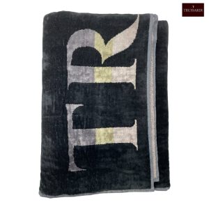 Telo Mare Trussardi Nero con Scritta Laterale