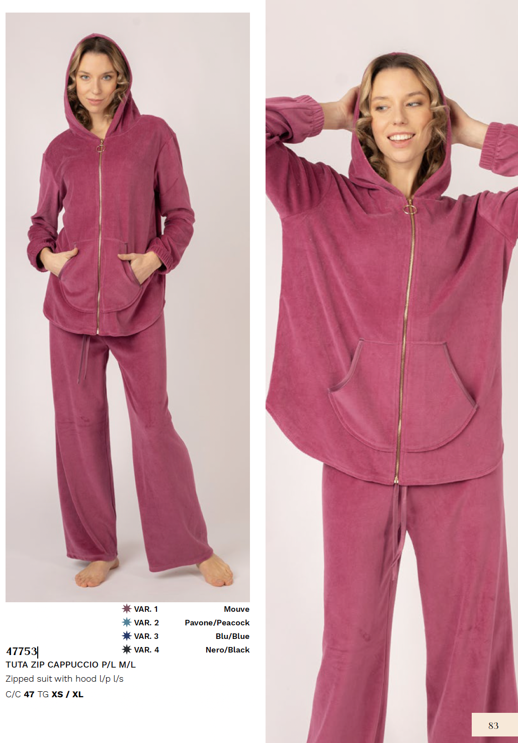 Tuta Donna con Zip e Cappuccio Brilliamo - immagine 2