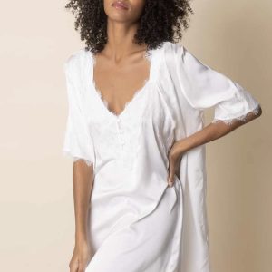 Camicina in Raso con Dettaglio Pizzo