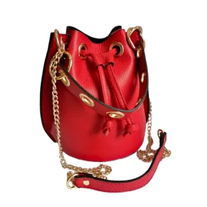 Secchiello con Borchie in Vera Pelle Dollaro