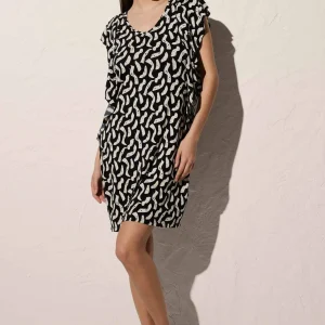 Abito a mezza manica a fantasia