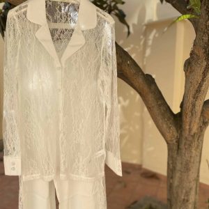 Completo 3 pezzi in raso e pizzo