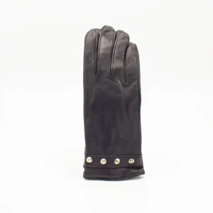 Guanto Donna in Pelle Blu con Borchie