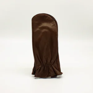 Muffole da donna in pelle color cammello