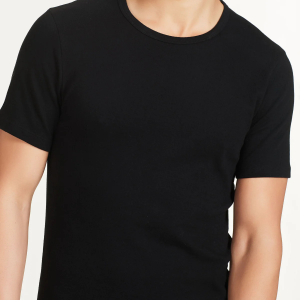 Maglia mezza manica scollo a U in caldo cotone