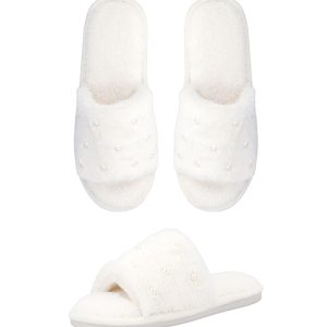 Pantofole in Pelliccia con Dettaglio Perle Maryplaid