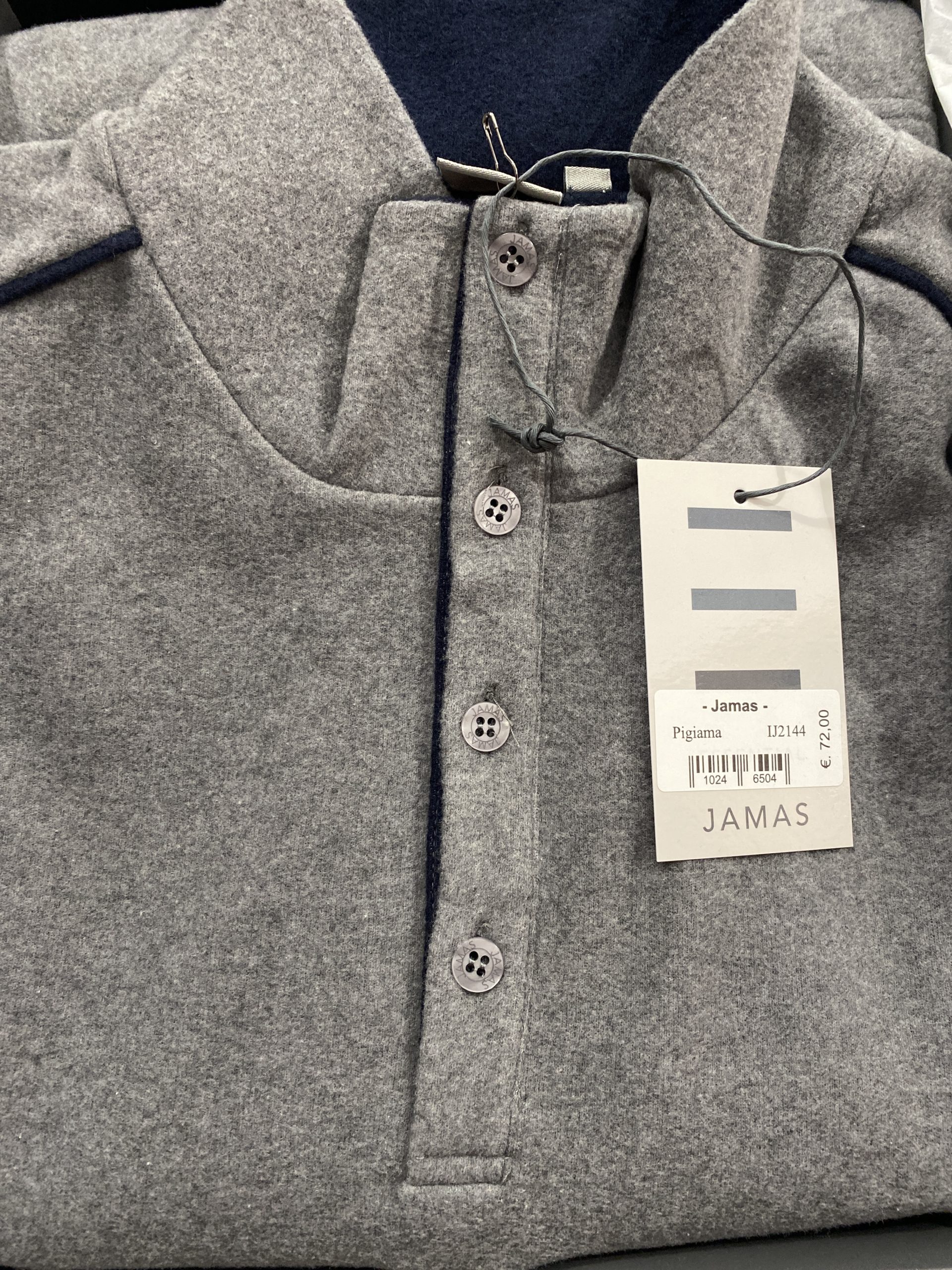 Pigiama da Uomo in Punto Milano con Collo Alto Jamas - immagine 3