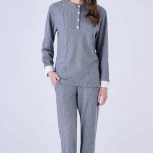 Pigiama serafino in punto milano a costina Pigiamiamoci